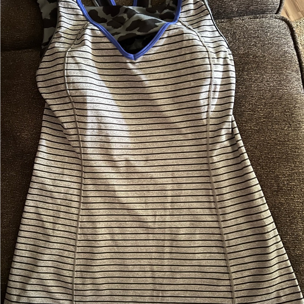 Lululemon Gray Striped Tank Top